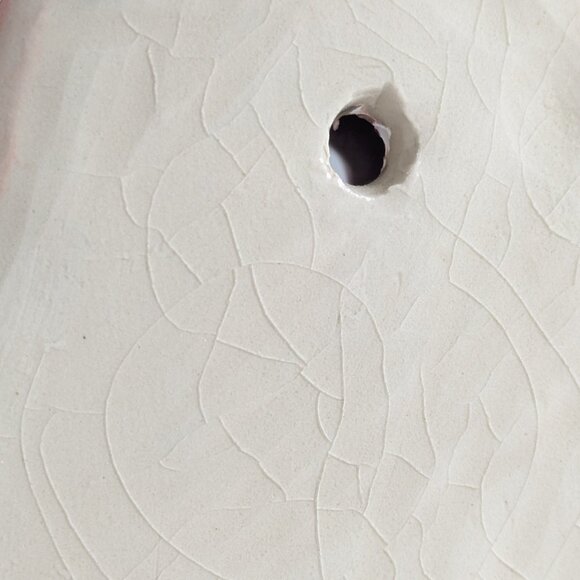 Handmade 5" ceramic cry baby oddity air plant holder, wall hanging planter - Picture 7 of 8